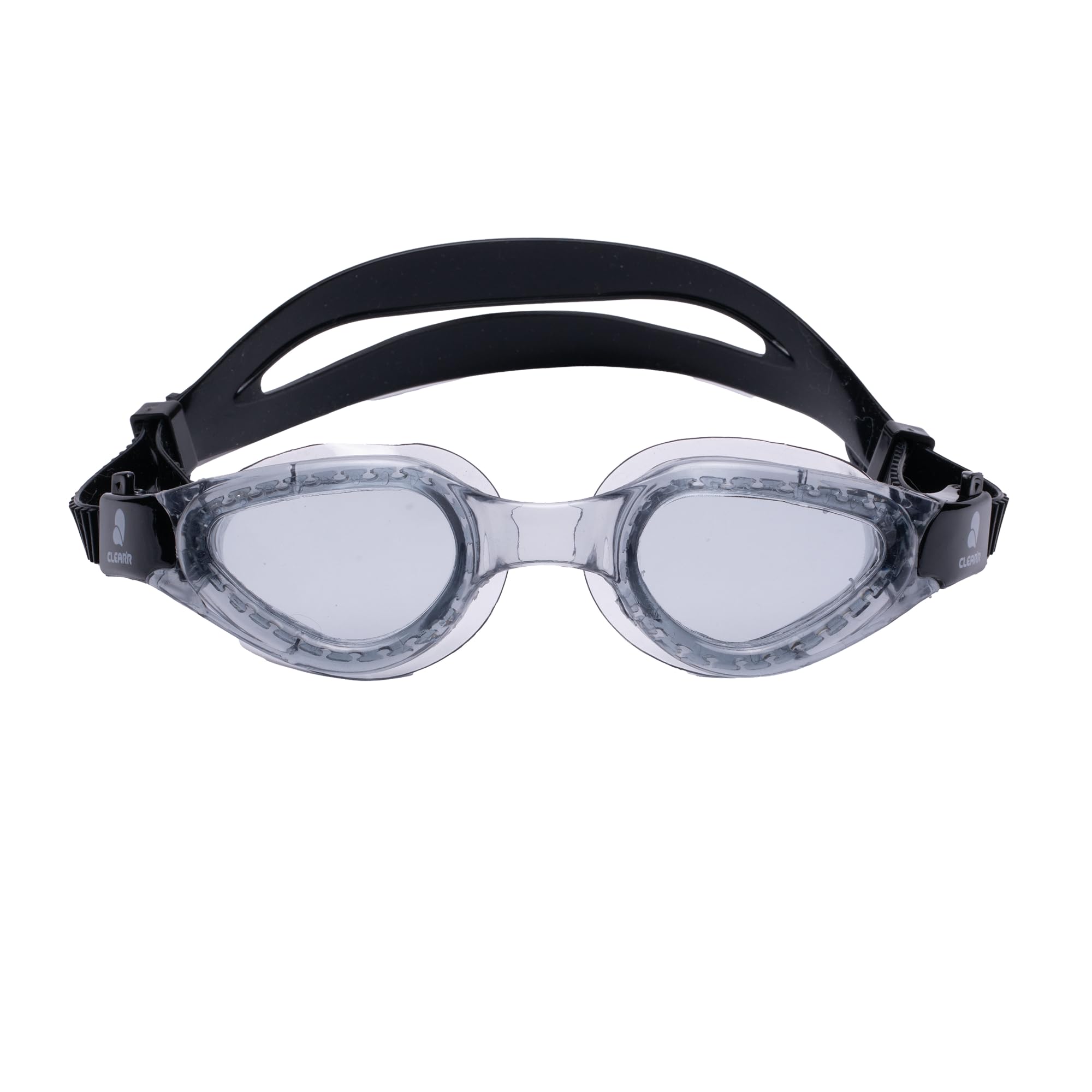 Clear'r Caiman, occhialini da nuoto per adulti, con sistema di fibbia ad attacco rapido, lenti trasparenti ultra resistenti, 100% protezione UVA e UVB