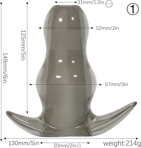 Miniatura 3 de Dilatador anal de gran tamaño suave espéculo próstata masajeador Peek túnel anal Plug (gris)