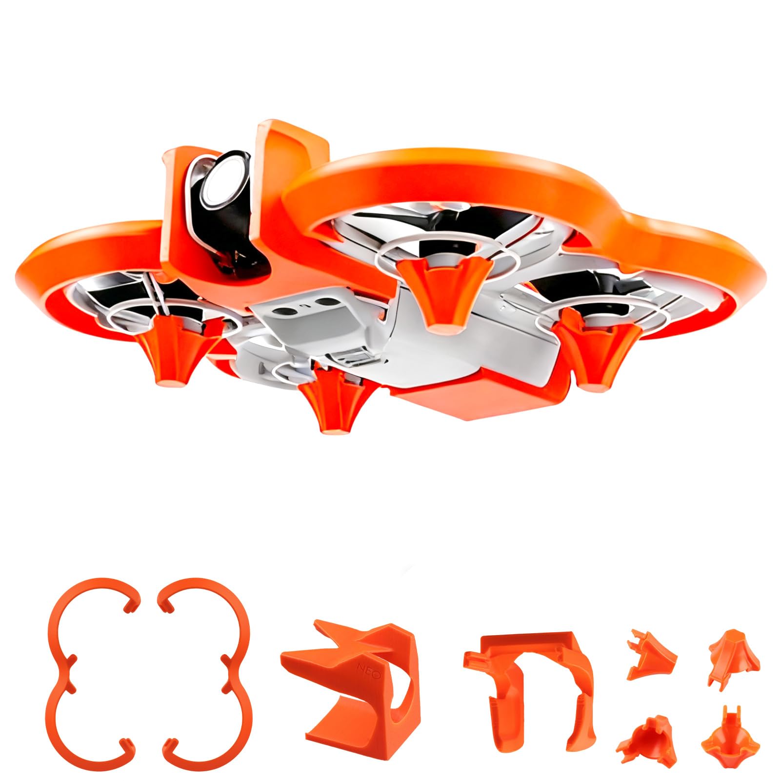 Accesorio anticolisión para dji, 2 en 1 anticolisión + Protector de hélice para dron dji Neo, Protector de Parachoques para hélice dji Neo Accesorio (Naranja)