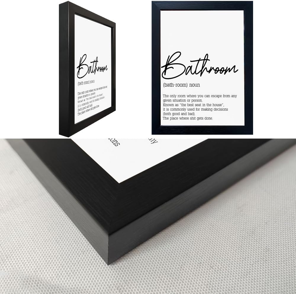 Boswaydeco Bathroom Decor Wall Art Black and White Bathroom Artwork Small Modern Toilet Rules Canvas Print for Guest Washroom - Image 3