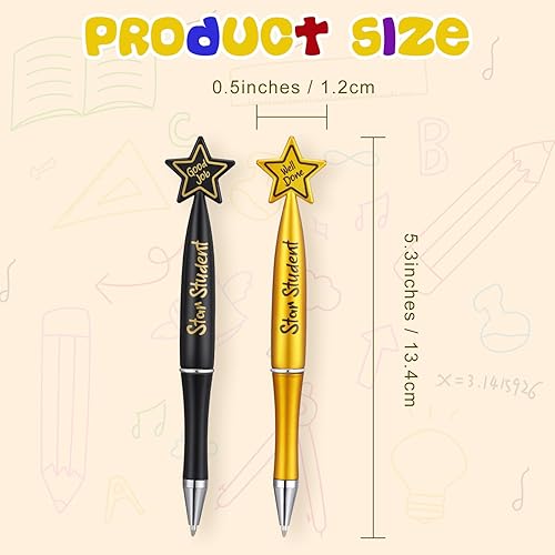 Miniatura 2 de Tenceur 64 bolígrafos de estrella para estudiantes, bolígrafos de recompensa, regalos de agradecimiento al profesor, bolígrafos inspiradores negros
