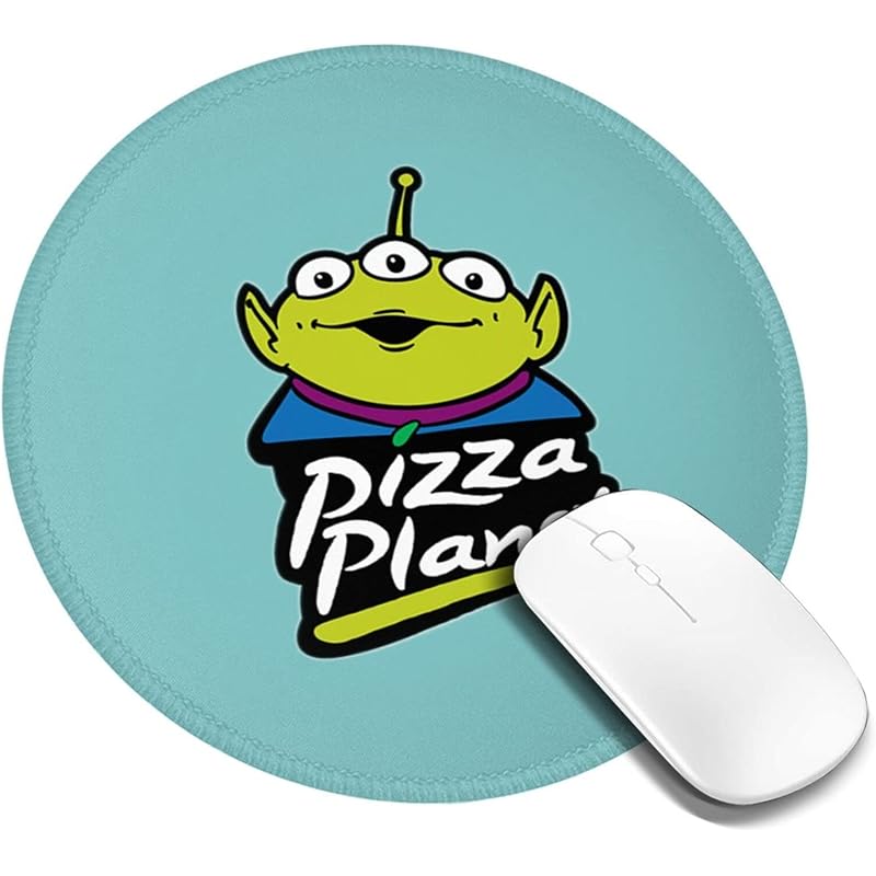 織り柄チェック トイ ストーリー エイリアン マウスパッド 円型 ラバー 仕事 自宅用 滑り止めゴム底 耐久性 オフィス ゲーム Tyberry 多機能 アニメ キャラクター 小型 便利 おしゃれ 可愛い かわいい Serbios It