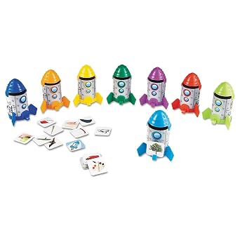 Learning Resources Rhyme and Sort Rockets, Build Language Skills, Rhyming Games for Kids, Ages 4+