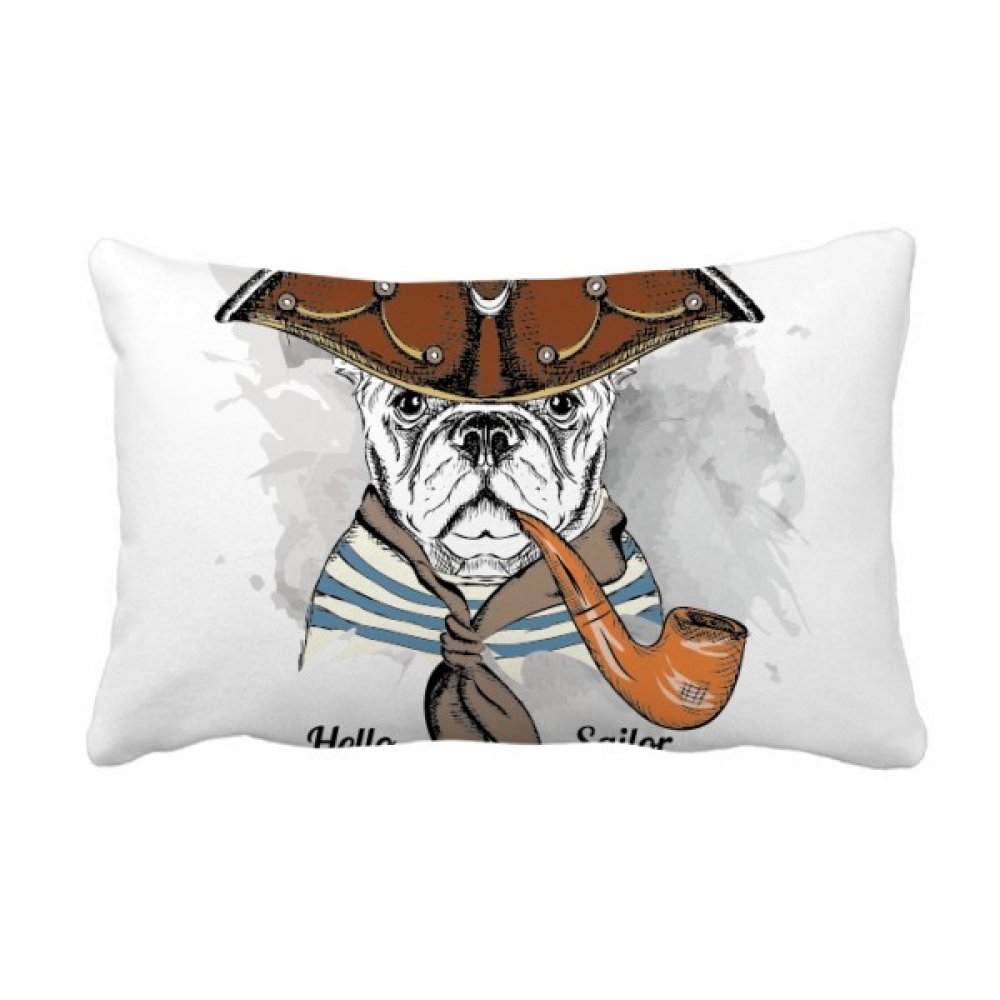 Coussin lombaire chien aquarelle contre le mal de dos sur le canapé du salon
