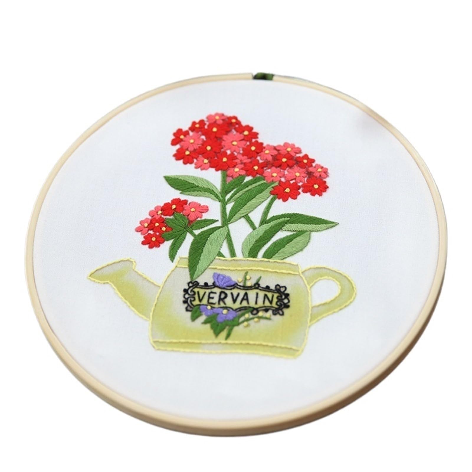 LKLNKVL embroidery, Embroidery Kit， Flower Stamped Kit(Color 09,With 20cm hoop)