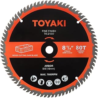 8-1/4-Inch Miter Saw Blade, 80-Tooth Ultra-Fine Finish Professional Woodworking Saw Blade for Miter Saws Table Saws and Circular Saws, Arbor 5/8-inch(16mm)