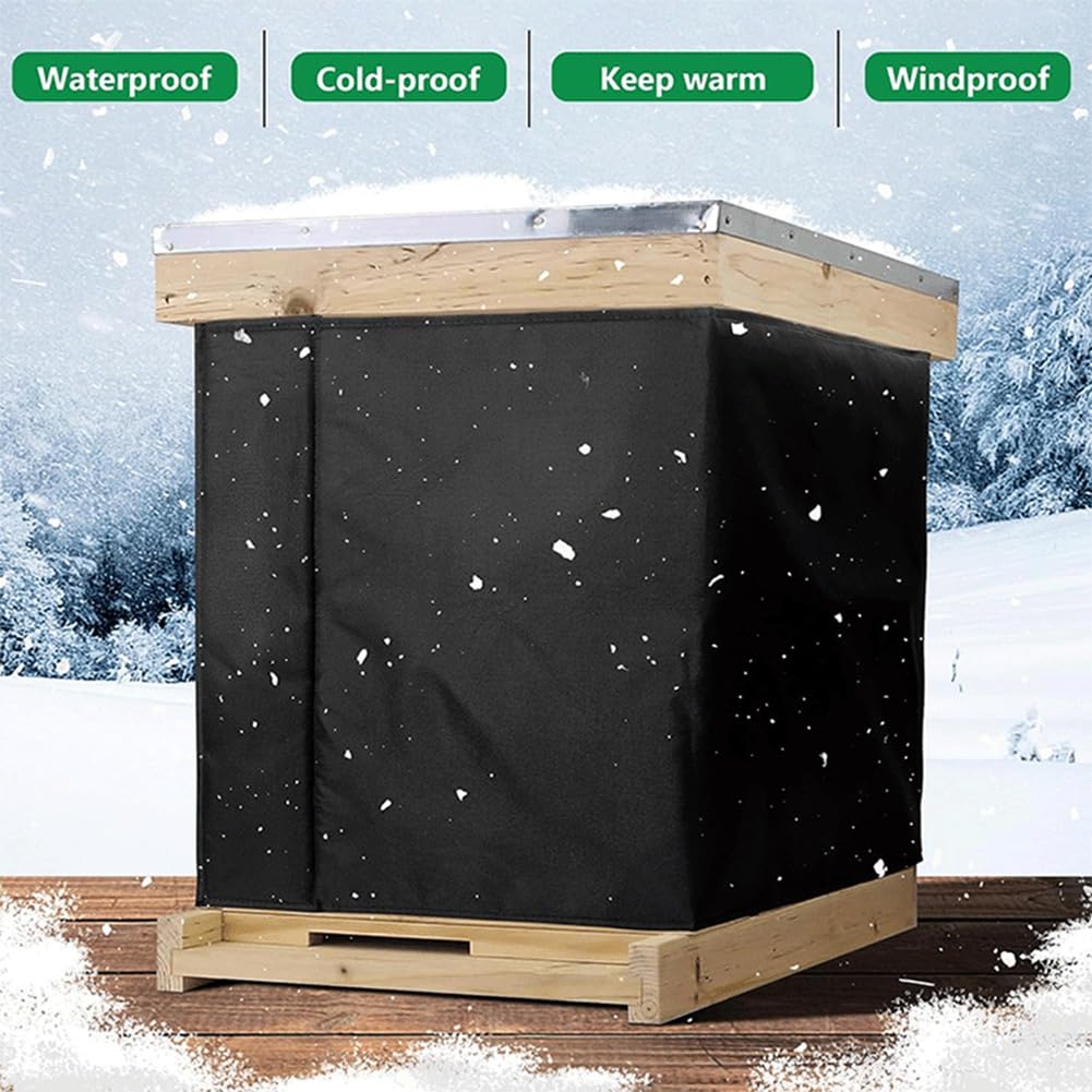 Envoltura de colmena para invierno – protectora de colmena Oxford 600D con aislamiento térmico, acogedora, resistente al viento, a prueba de frío, duradera, fácil de instalar y fácil de usar