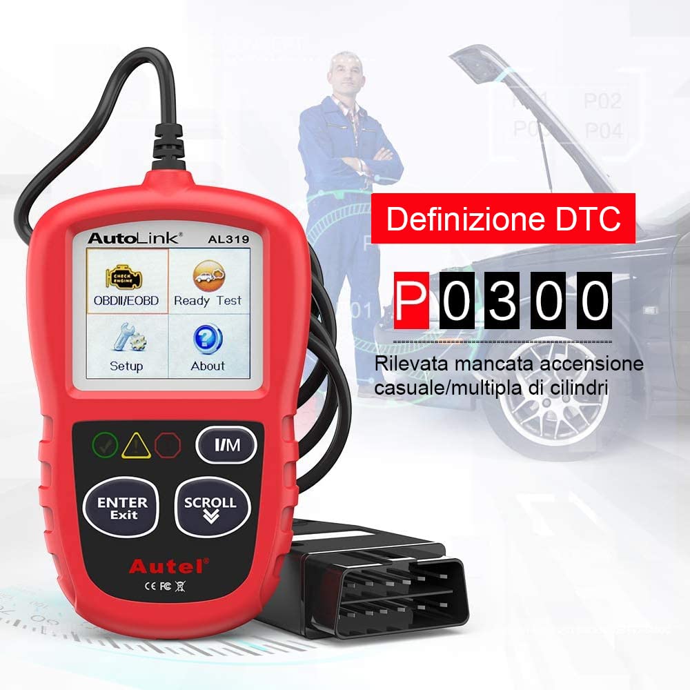 Autel AutoLink AL319 Can Bus Diagnosi OBD2 Auto Lettore di Veicoli Strumenti Diagnostici per motore OBD-II Lettura e Cancellazione Codice di Errore per le Auto con Interfaccia Standard OBD-II