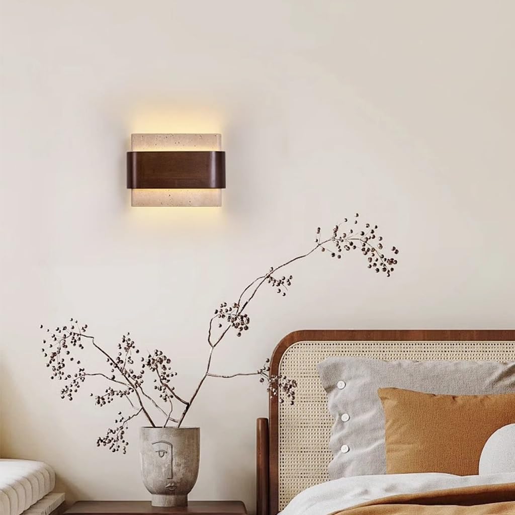Moderner Stil Stein Wandleuchte LED Auf Und Ab Emittieren Schlafzimmer Nacht Wand Licht Wabi Sabi Stil Wohnzimmer Flur Treppe Kreatives Design Innendekoration Beleuchtungen(2 Lights)