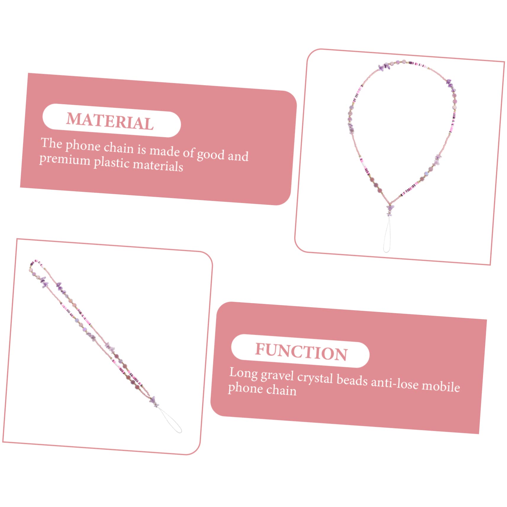 DECHOUS 3st Perlen Telefonkette Schlüsselband Aus Telefonperlen Hängende Handschlaufe Handyanhänger Schlüsselarmband Lanyard Für Frauen Plastik Hängende Kette Intelligent Violett Fräulein