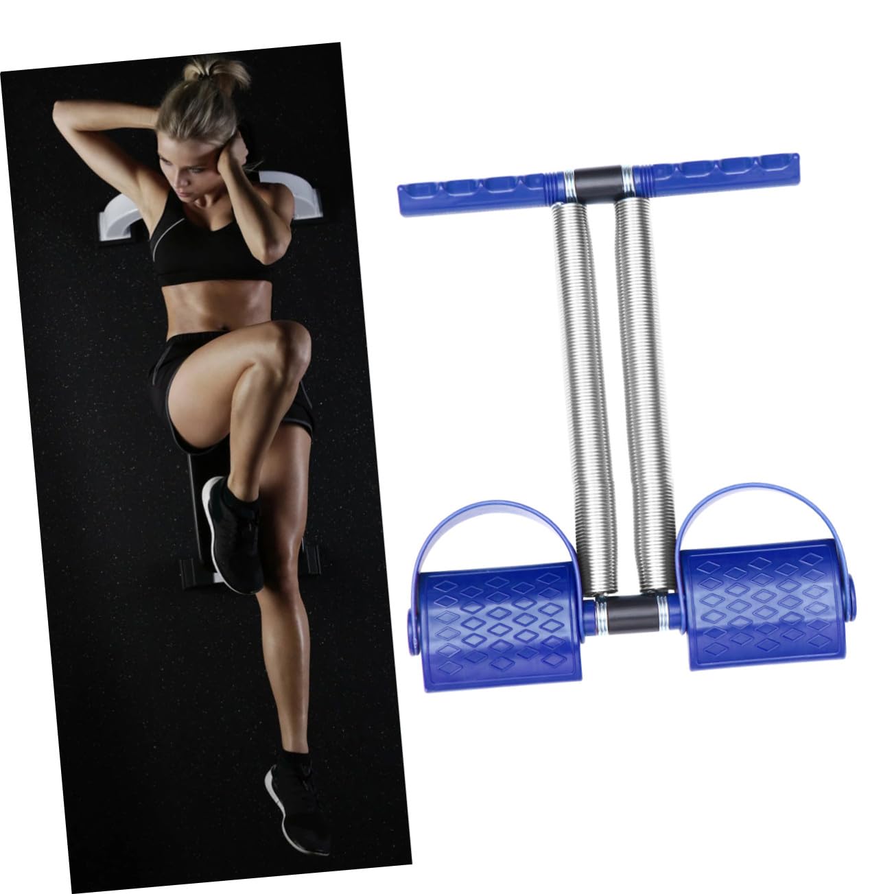 ibasenice Tenditore del pedale ginnico per le gambe attrezzature per l'allenamento delle gambe palestra attrezzature per il fitness fune di trazione in acciaio idoneità alla pedalata Black