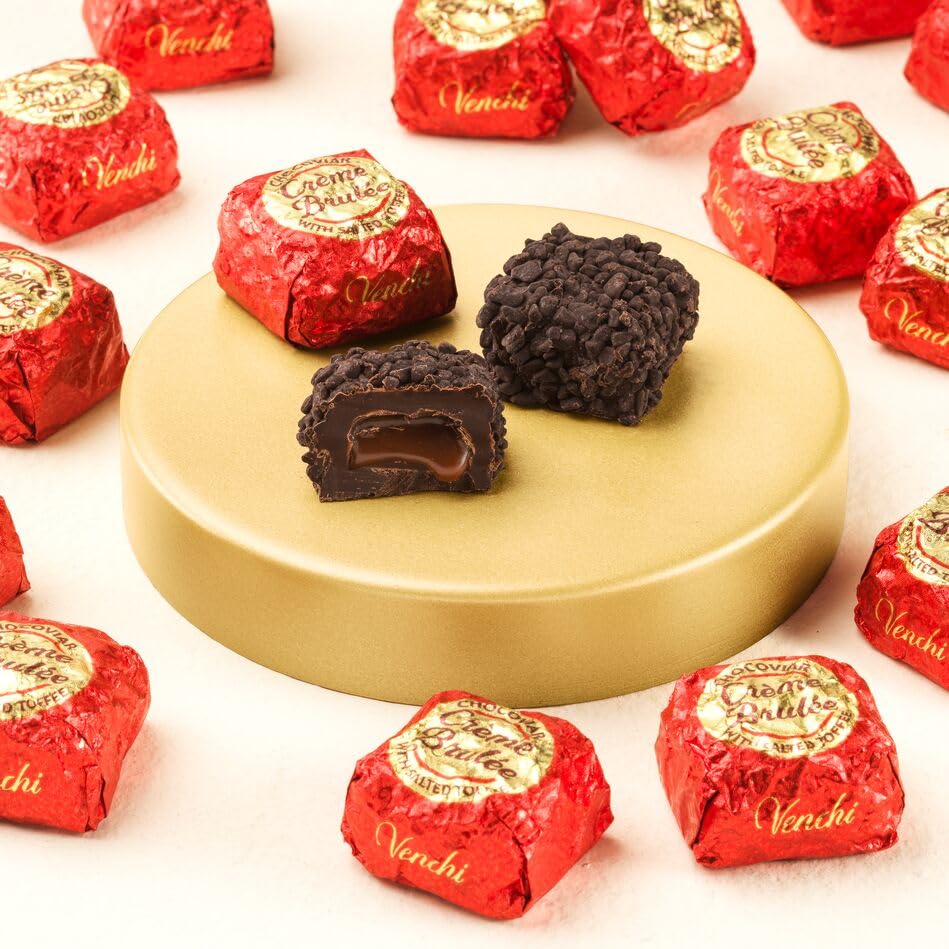 Venchi Chocoviar Indulgent Variety Bundle – Stracciatella, Crème Brulée & Crema Cacao Chocolates, Gluten-Free, Gourmet Italian Chocolate Candy, 3 x 2.2 lb Bulk Bags