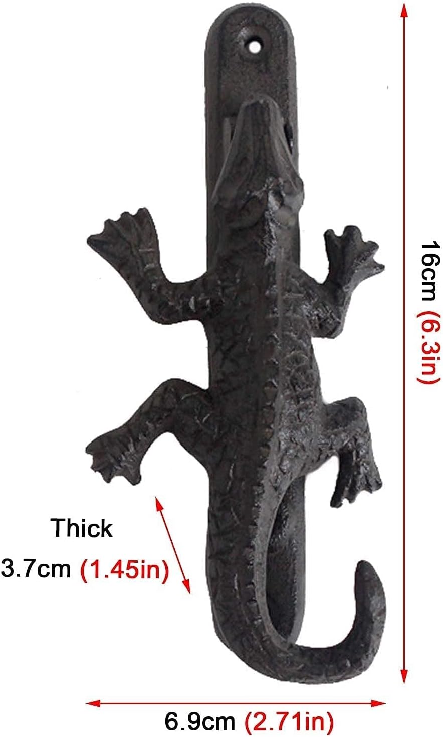 Deluxe Wall Decor Renovator's Supply Small Black Front Door Knockers Lightweight Crocodile Shaped Gate Knocker for Interior Exterior Wall Large Cabin Fence Vintage Shackle Home Craft