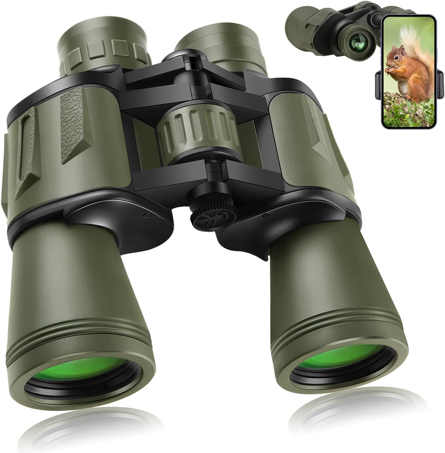 20×50 High Power Binoculars for Adults with Smartphone Adapter, HD Professional/Daily Waterproof Compact Binoculars for Bird Watching Hiking Concert Travel with BAK4 Prism FMC Lens, Green 20×50 High Power Binoculars for Adults with Smartphone Adapter, HD Professional/Daily Waterproof Compact Binoculars for Bird Watching Hiking Concert Travel with BAK4 Prism FMC Lens, Green