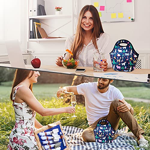 Christmas Neoprene Lunch Bags Insulated Lunch Tote Bags For Women Washable Lunch Container Box For Work Picnic Lightweight Meal Prep Bags For Men Women (Cartoon, Neoprene) #TOP5