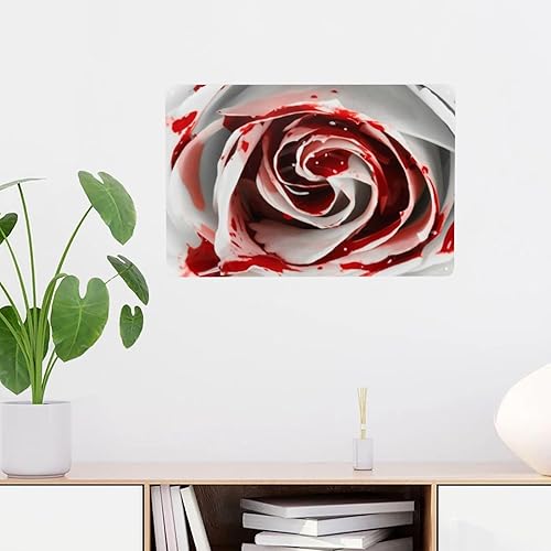 Miniatura 5 de Metal Tin Sign Red Blood Rose Metal Sign Suitable For Home Garden Kitchen Bar Cafe Restaurant Retro Wall Decor 8x12in