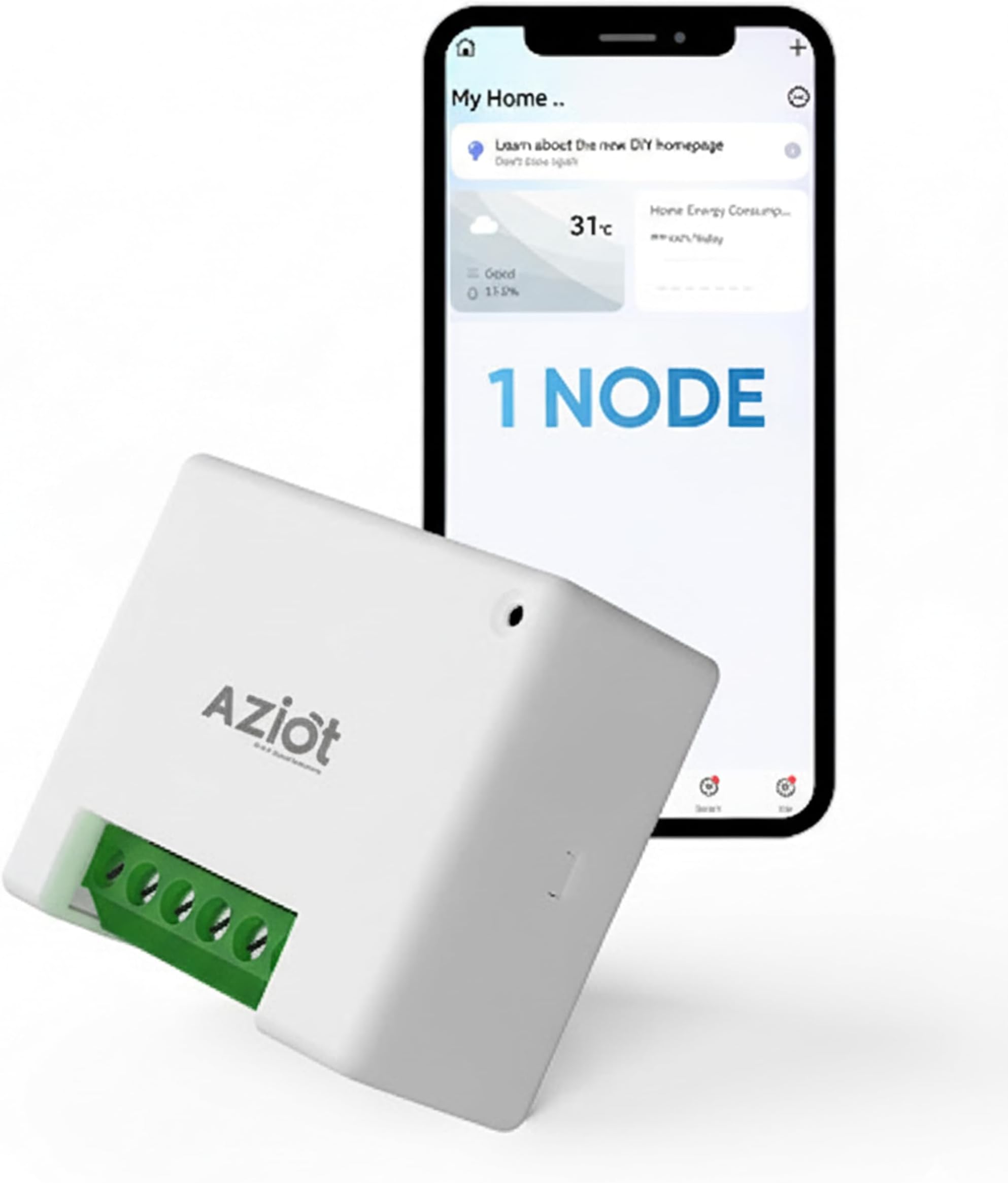 1 Node(16amp) Smart Switch - WiFi/Bluetooth Communication - Made in India - Timer Function - Works with Google Home and Amazon Alexa