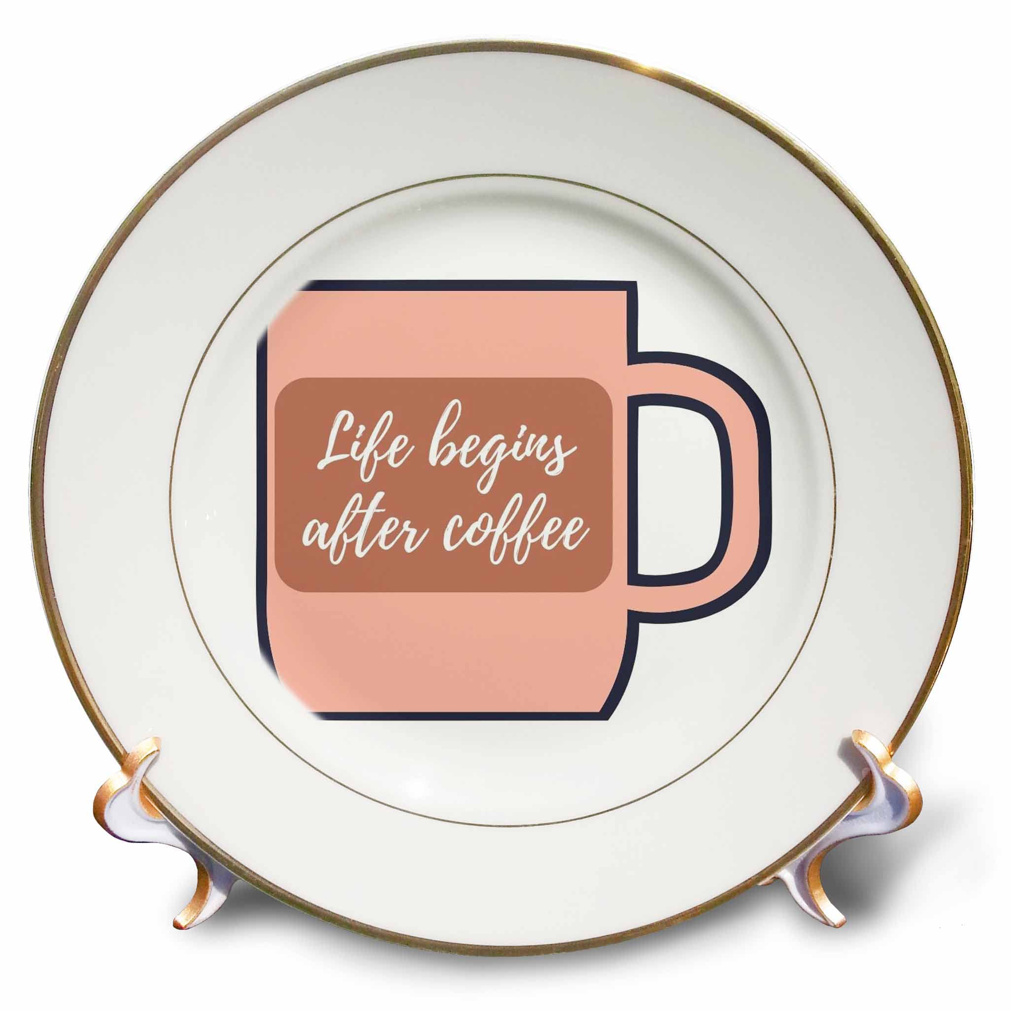 3dRose Mary Aikeen- Coffee Quotes - Image of Coffee Quotes - Plates (cp-364886-1)