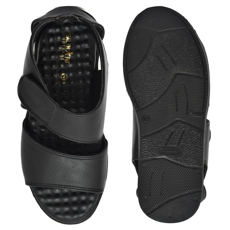 Image of HEALTH FIT Orthopedic & Diabetic Sandal Breathable & Adjustable Strap Sandals Dr Sandals Soft Sole Ultra-Lightweight Sandal for Men's 2021