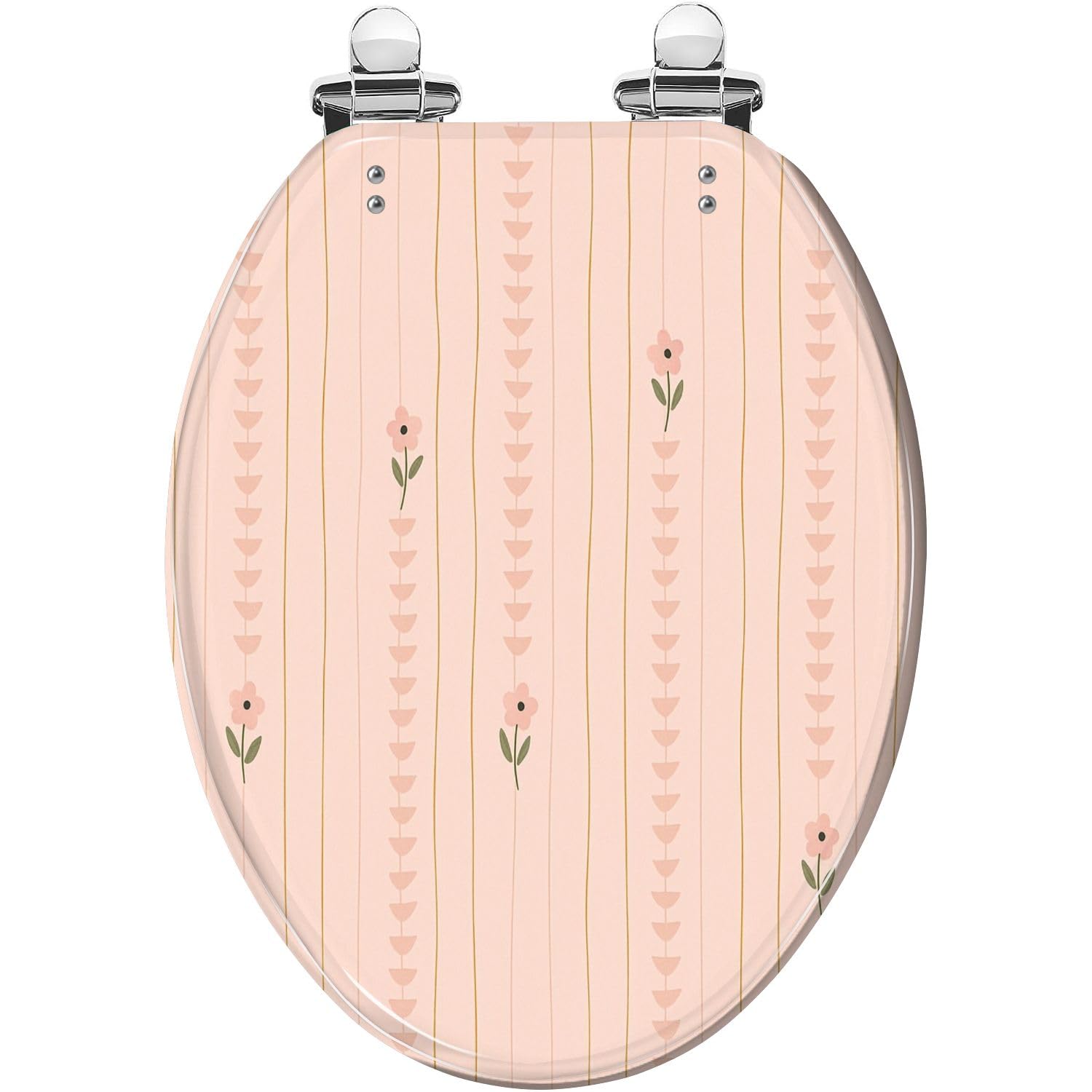Gutuyehkea Multi8 Vibrant Neon Stripes Elongated Toilet Seat Pink Purple Resin Slow Close Lid Quick-Release Hinges Easy Clean(,18.5X14.5)
