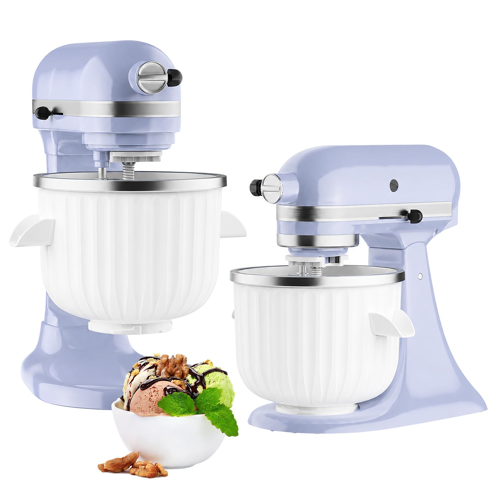 GVODE Ice Cream Maker Attachment for KitchenAid Stand Mixers | 2 Qt Ice Cream Bowl Kit fo…