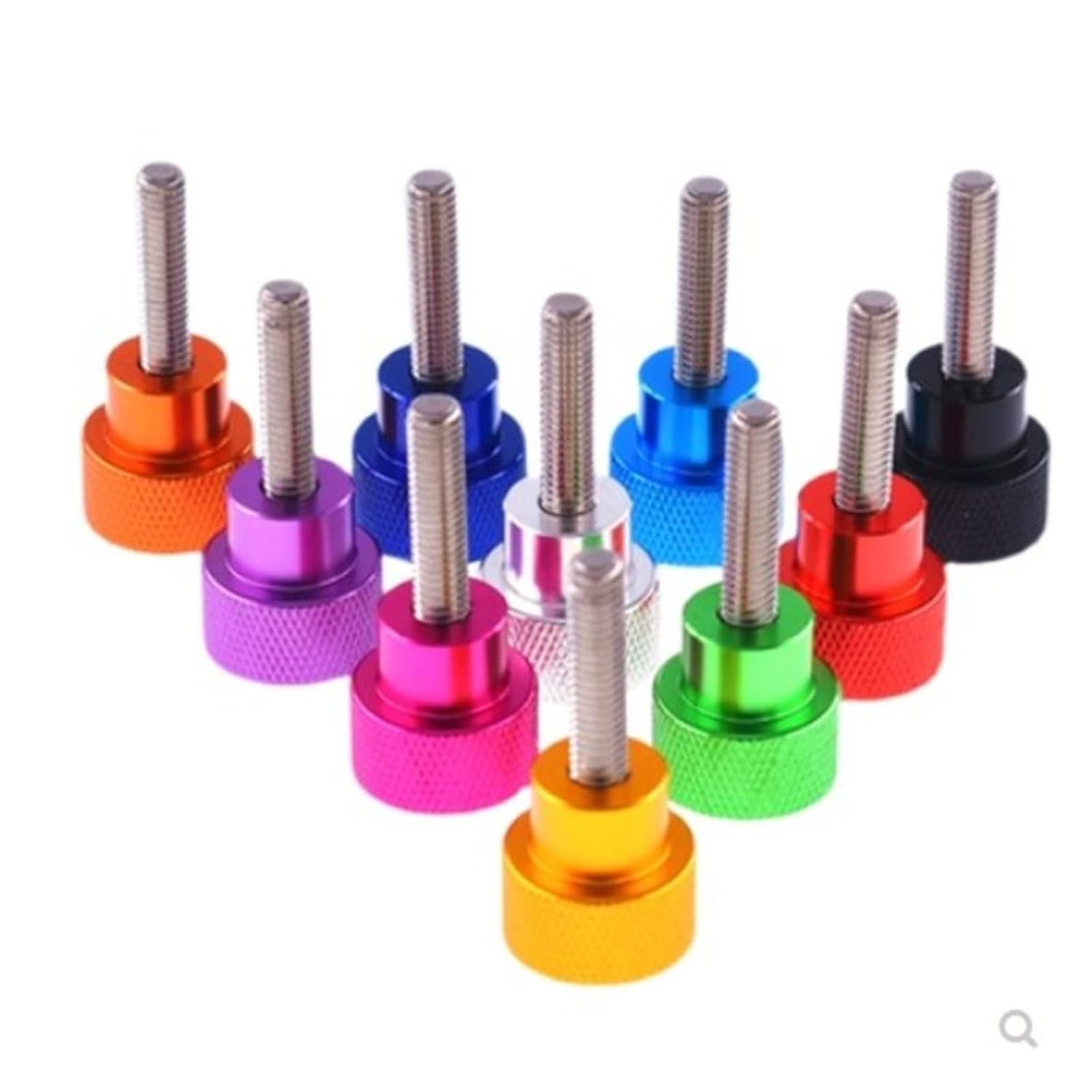 Knurled Thumb Screws，Thumb Screws， 2pcs M5*10/12/17/22/25/27/32/37/42/47/52 Colourful Knurled Aluminum Head Stainless Steel Thumb Screw(Red,22MM-M5 2PCS)