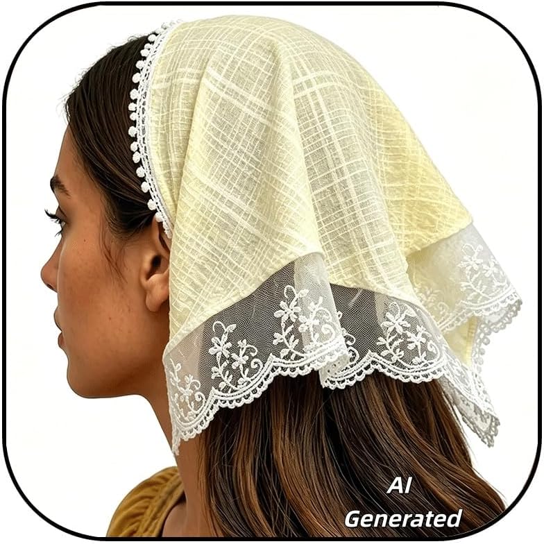 Lace Head Scarf for Women Hair Head Bandana Rustic Lace Head Scarf Covering Jewelry Summer Country Hairstyles Accessory
