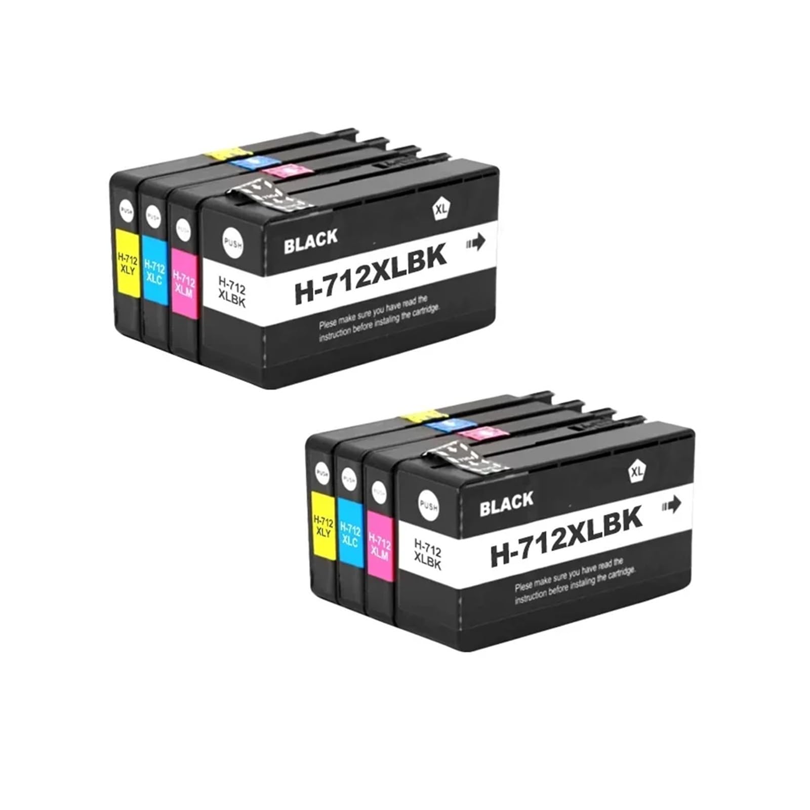 Cartuccia d'inchiostro 712XL, compatibile for HP | Stampante a getto d'inchiostro T210 T230 T250 T650 T630, 3ED71A 3ED67A(2Set)