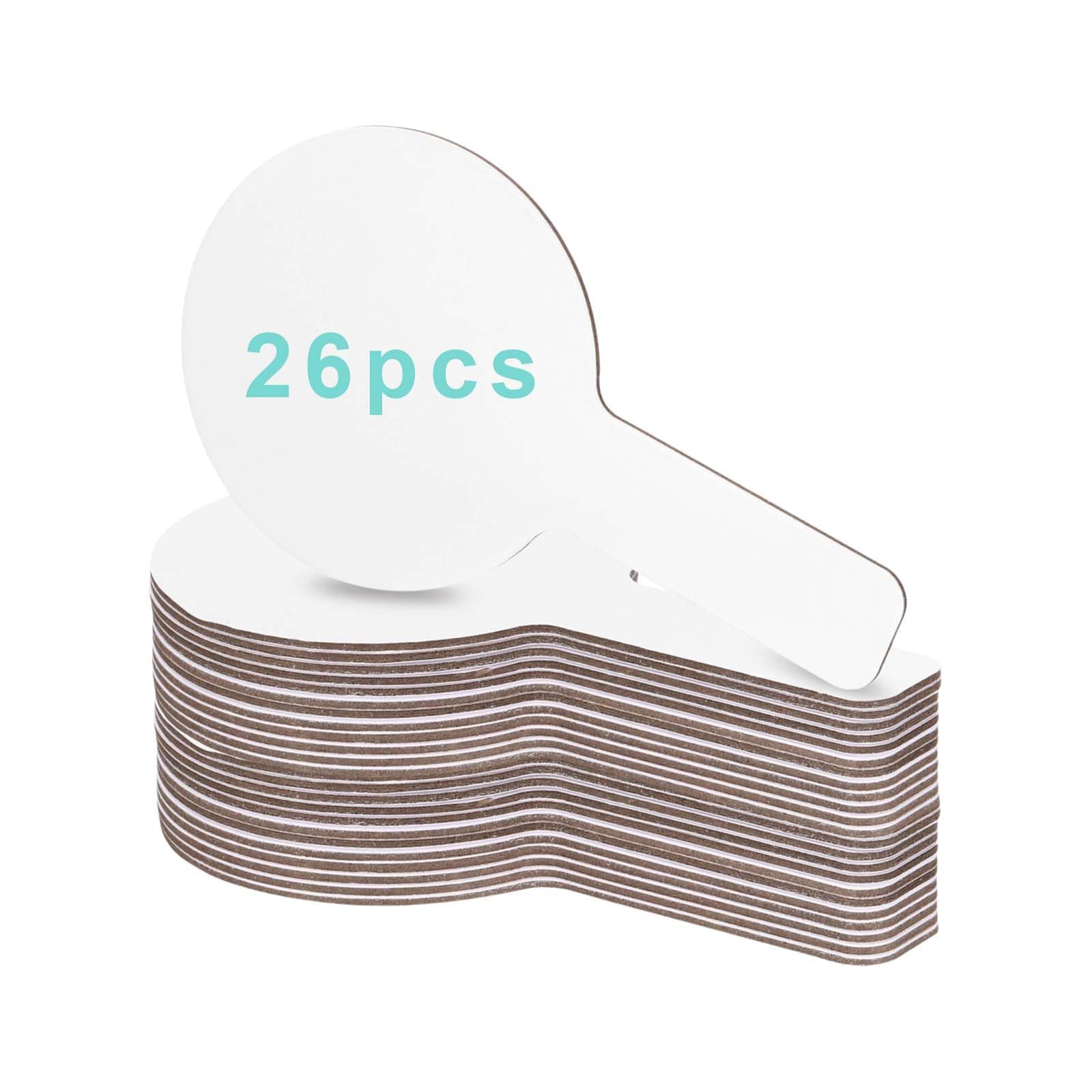 26 piezas Paletas de subasta, 23*13CM, Pizarras blancas pequeñas, Mini pizarras blancas portátiles, Mini pizarras blancas de doble cara, tablero de subasta para estudiantes, aulas, juegos de votación