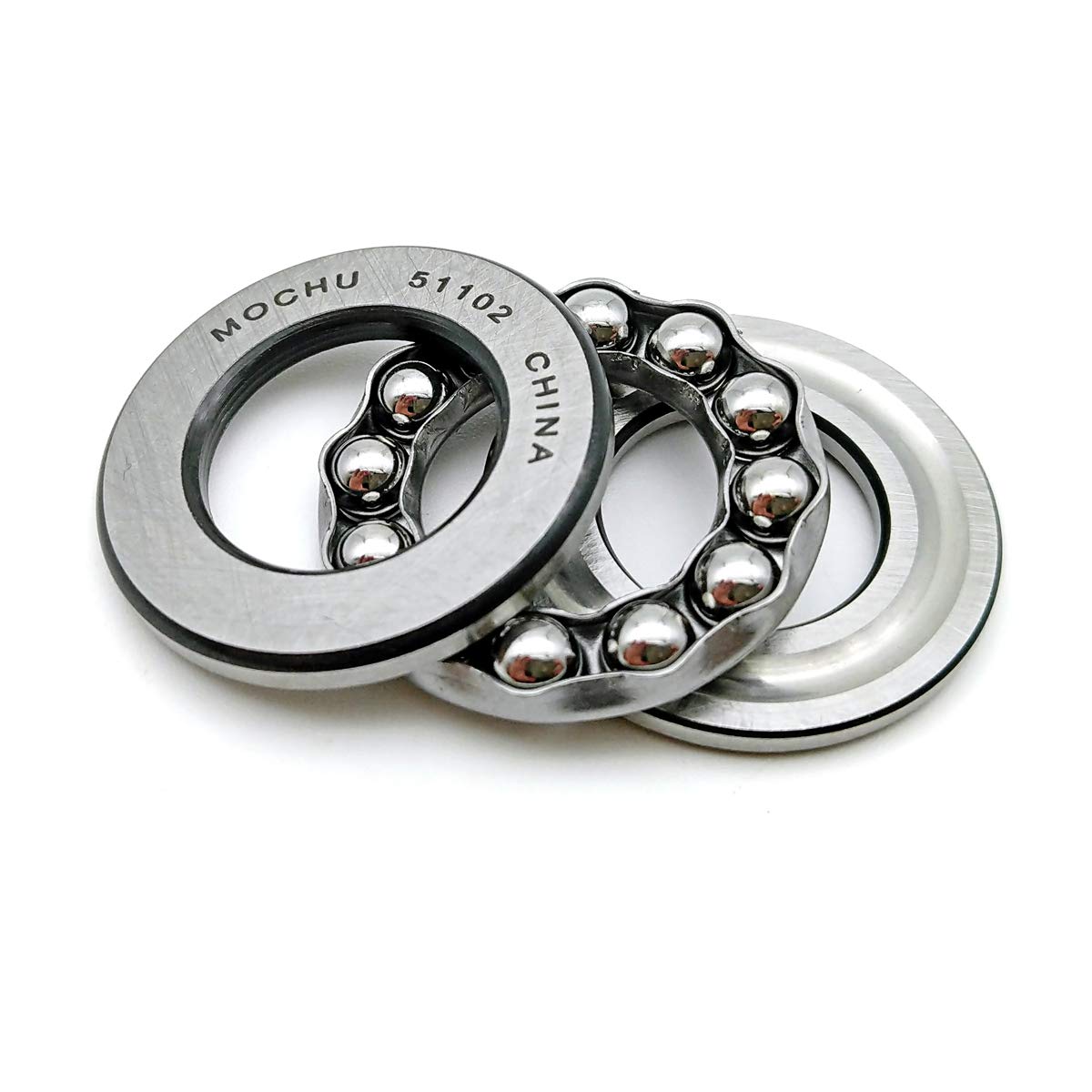 MOCHU Thrust Ball Bearings Single Direction 51102 8102 15x28x9 Axial Deep Groove Ball Bearings Open Steel Cage, 15mm Bore, 28mm OD, 9mm Width