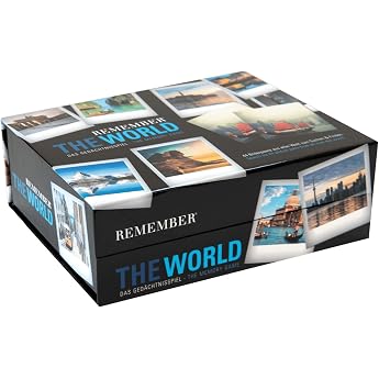 Remember World Travel Memory Game - Memory Game for Adults and Children from 4-44 Picture Pairs - Practical Magnetic Box - Gi