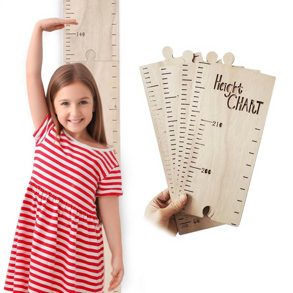 Hauty Ruler Ling-Luo 1 Set Height Ruler Wooden Ruler,Height Chart, Wooden Growth ...