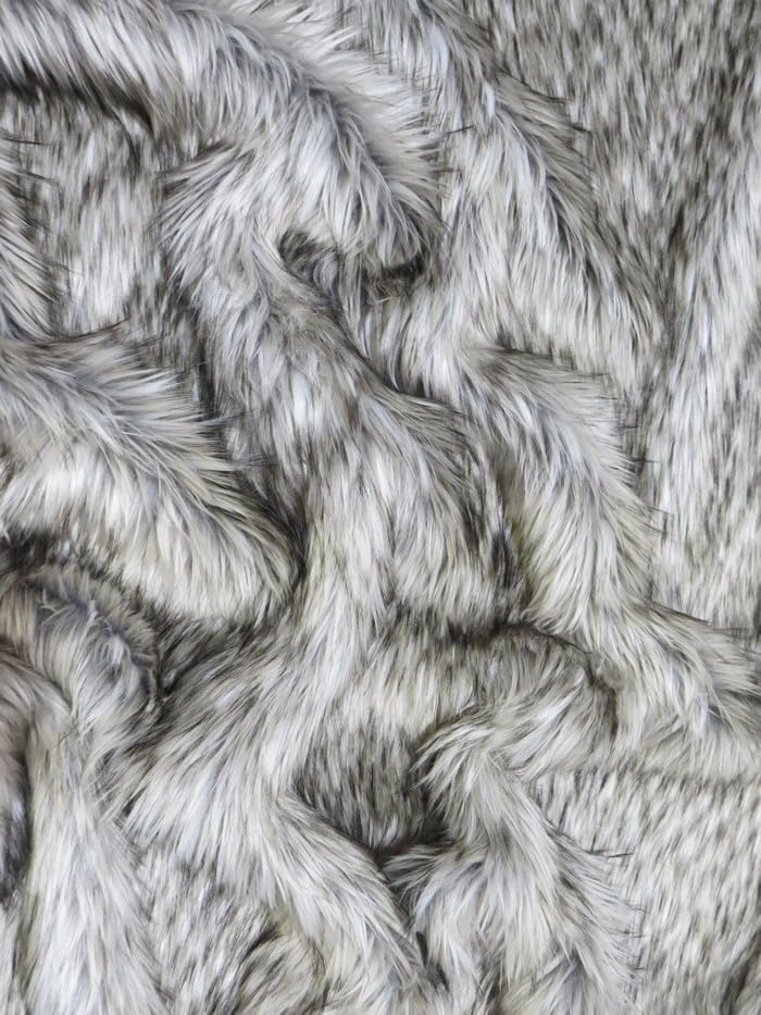 Ecoshag™ Faux Fake Fur Animal Short/Long Pile Coat Costume Fabric (Wolf Series 2) Sold by The Yard DIY Scarfs Rugs Accessories Fashion (Gray Wolf)