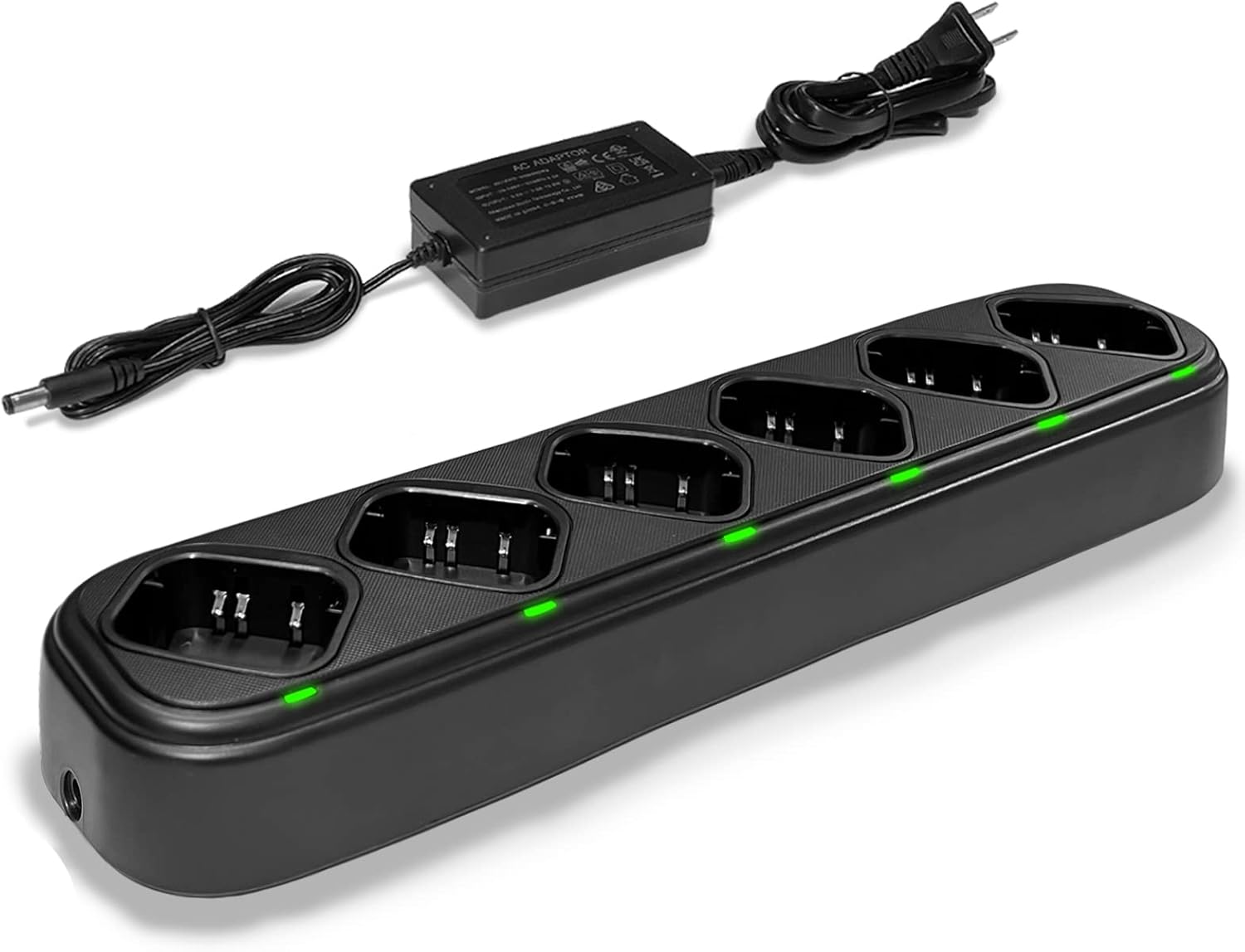 SAMCOM FPCN10A 6 Way Charger Battery Gang Charger for FPCN10A Two Way Radios Walkie Talkies for Adults, Six Way Charging Base Bulk Bank with Power Adapter (Radios Not Included)