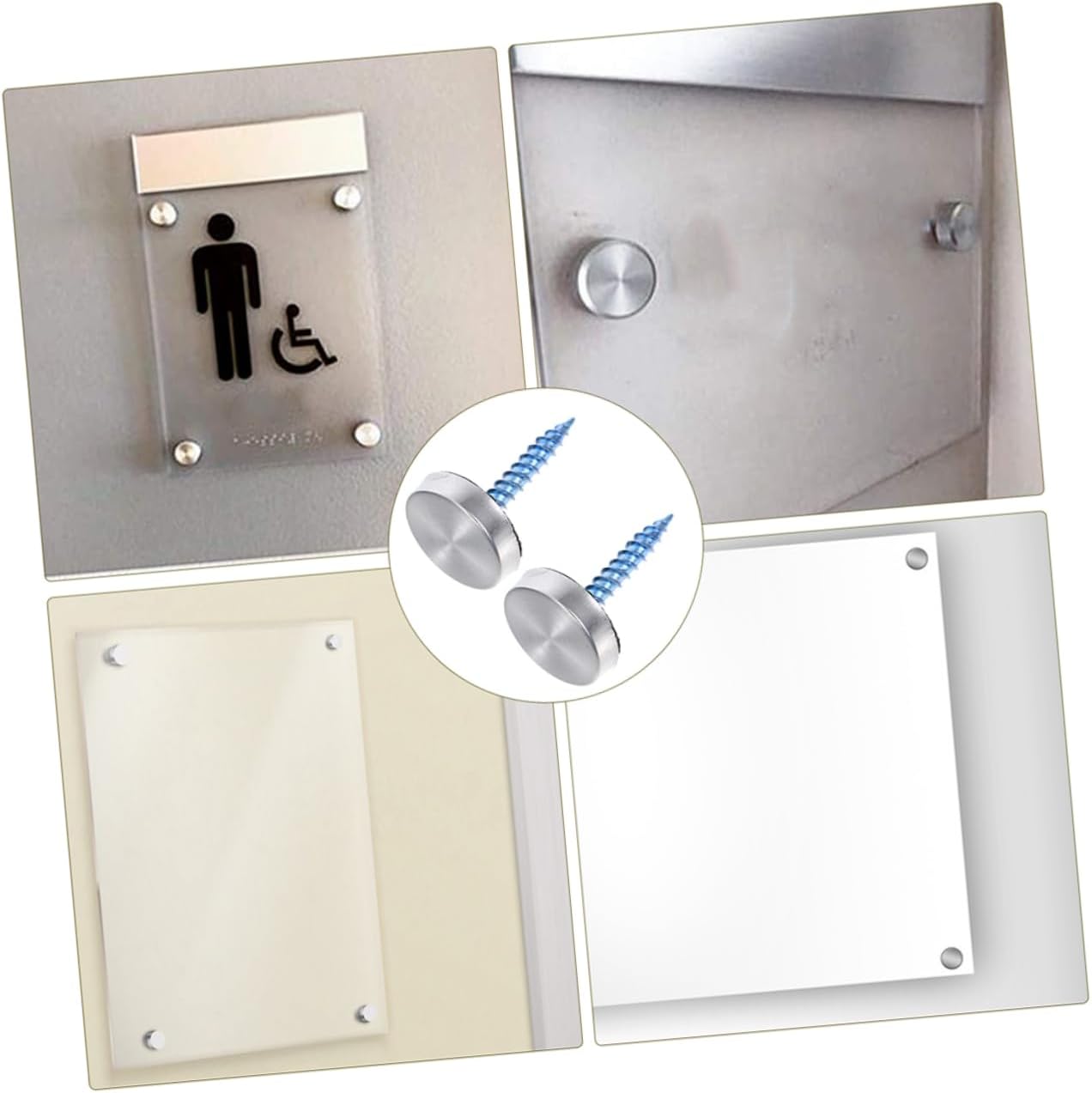 Ciieeo Stainless Steel Decorative Screws with Caps Heavy-Duty Mirror Fasteners for Securely Hanging Mirrors Easy Installation Design