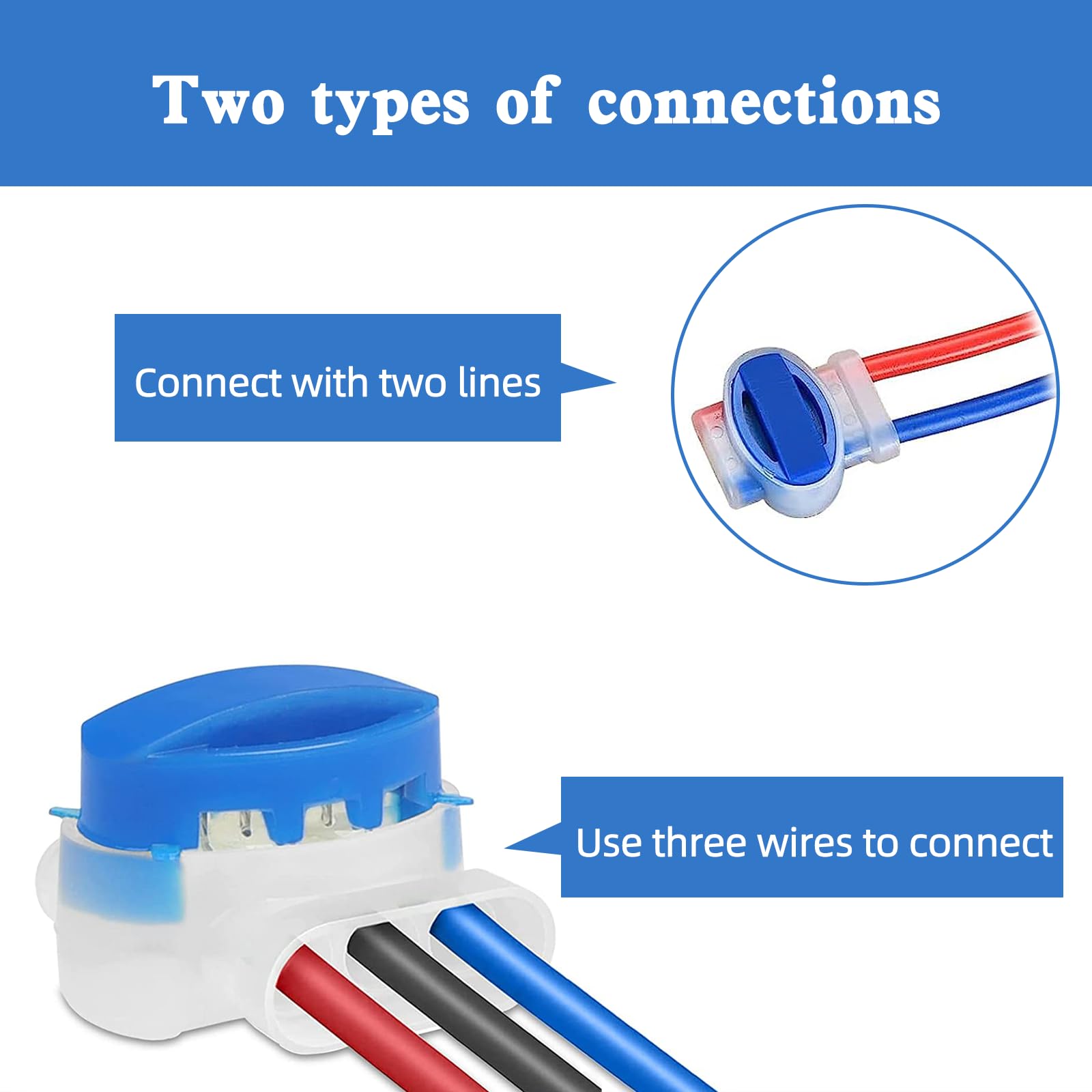 20 Connettori Cavi Con Gel - Morsetti Impermeabili Per Robot Tosaerba Blu - Foto 12