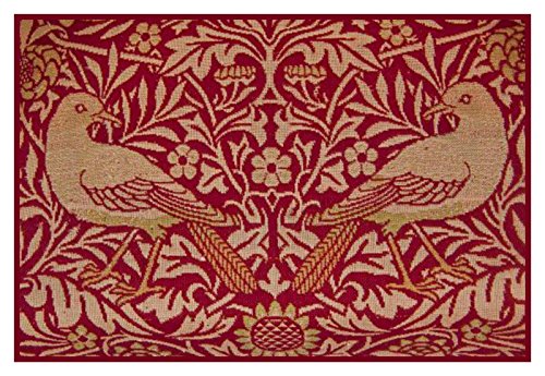 Orenco Originals Folk Art 2 Birds in Reds William Morris Design Counted Cross Stitch Pattern