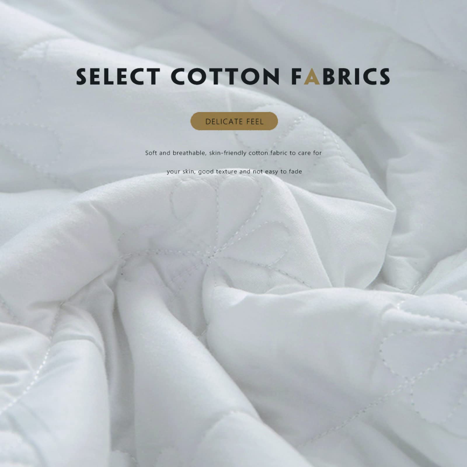 Protège-Matelas Simple, draps Doux, matelassés et imperméables avec Bords élastiques durables pour lit Extra Profond,Pas de protège-Matelas Qui craque,180x200+25cm