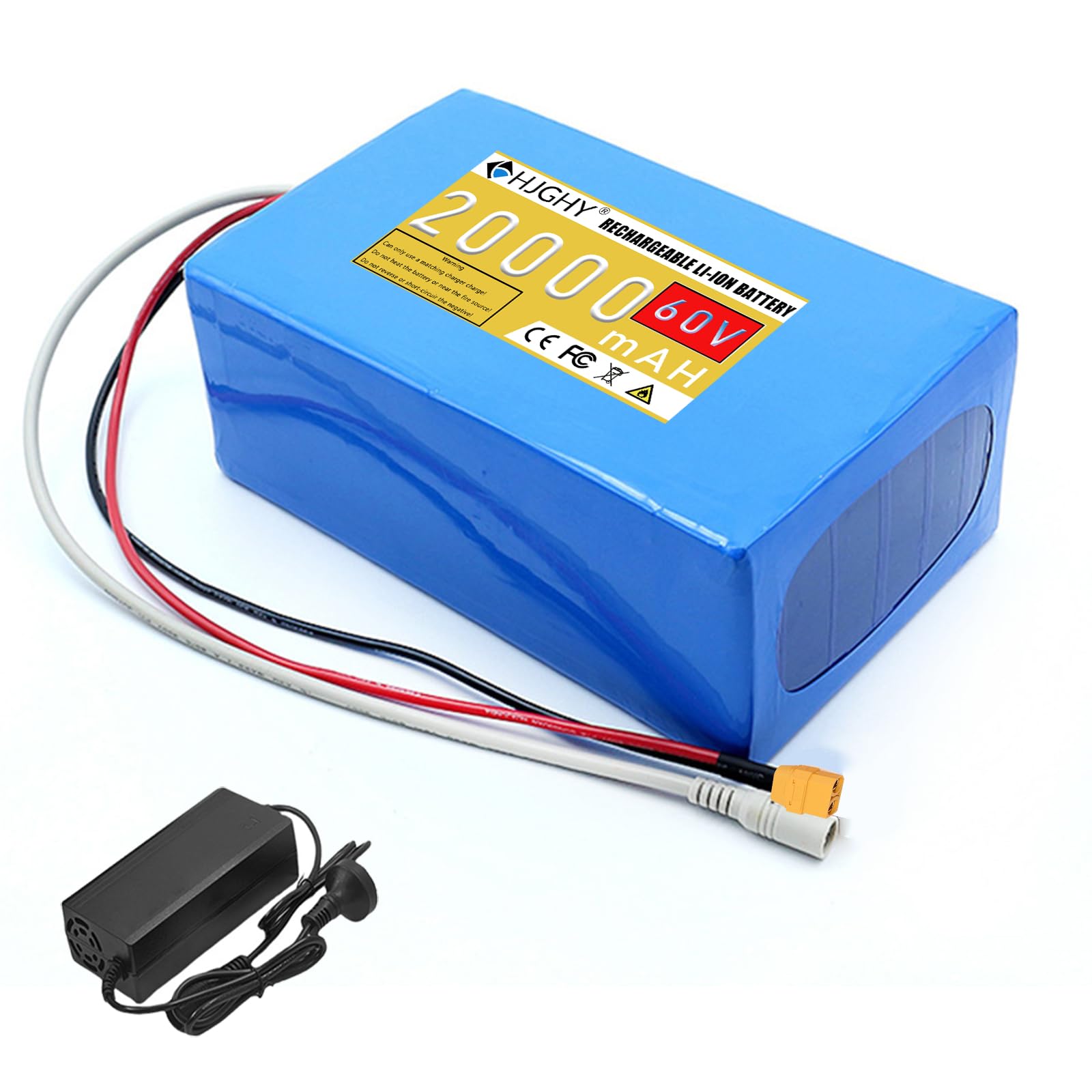 Batería de 60 V 20 Ah para Motocicleta eléctrica, baterías de Litio de 60 voltios para Scooter, batería de Litio Recargable de Repuesto para Motor de ciclomotor/Scooter.