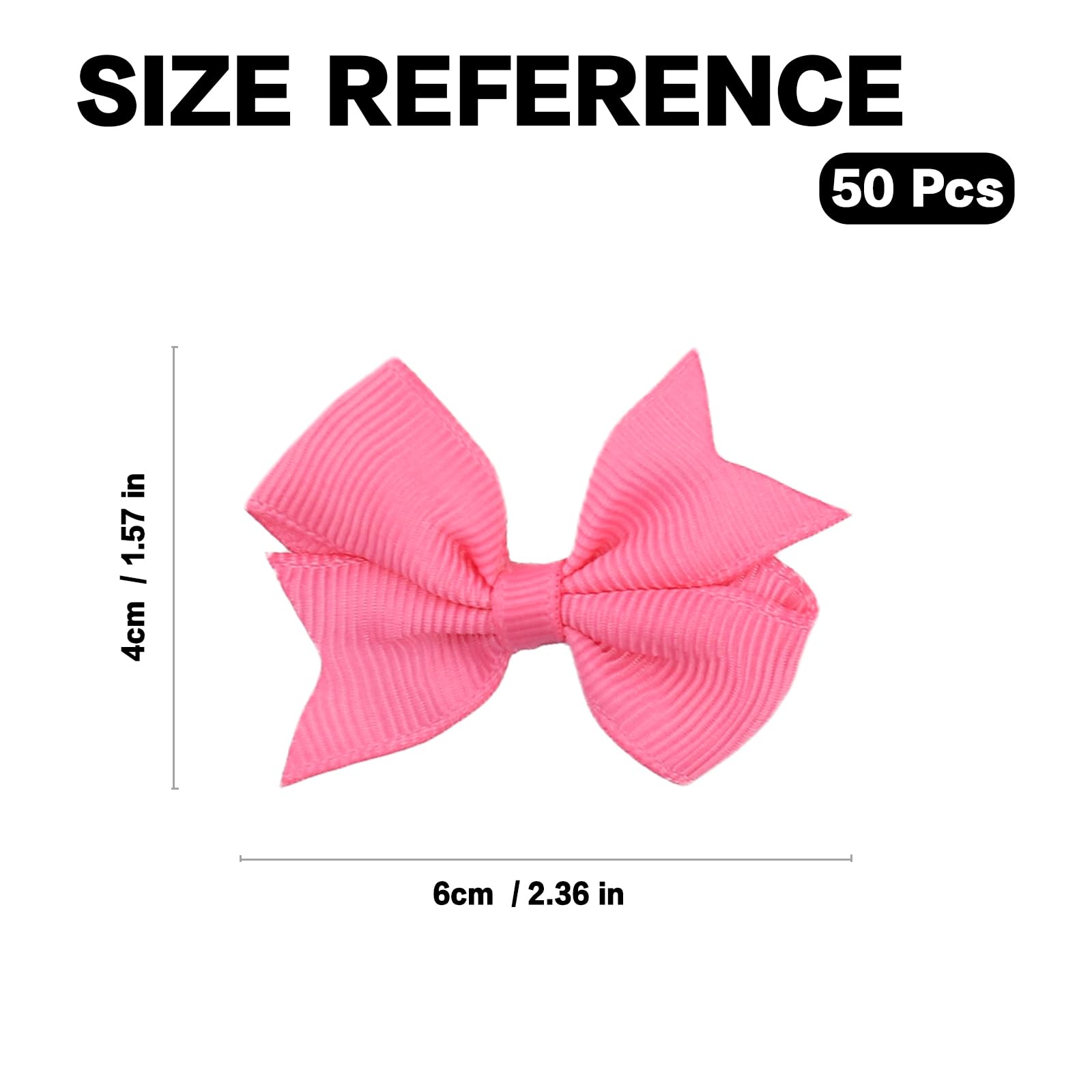 Xvbhaq 50 Pack 2 Inch Mini Bow Hair Clips for Baby Girls Non-slip Small Bows, Full Silk Ribbon Wrap, Soft Nursery Accessories - Image 2