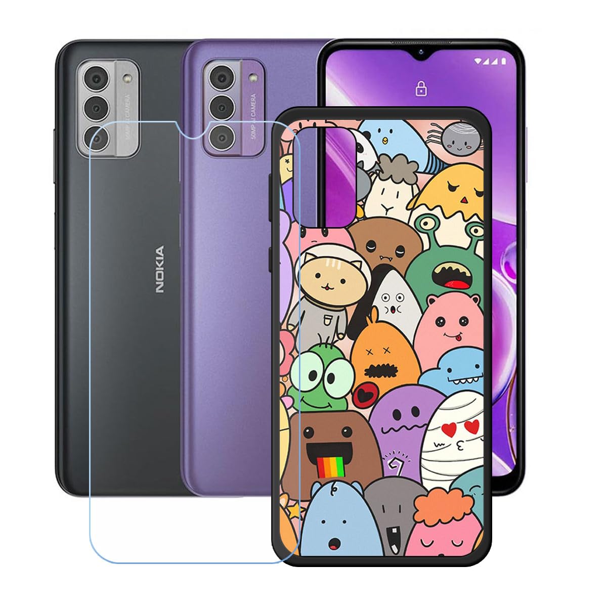 LCEHTOGYE Cover Per Nokia G42: Morbida Al Silicone, Sottile E Protettiva – Colore Nero