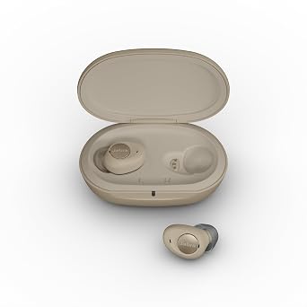 Jabra Enhance Plus Self-Fitting OTC Rechargeable Hearing Aids for Advanced Hearing Enhancement, Music and Calls Incompatible with Android 4 Mics and Powerful Speakers, Made for iPhone Gold Beige