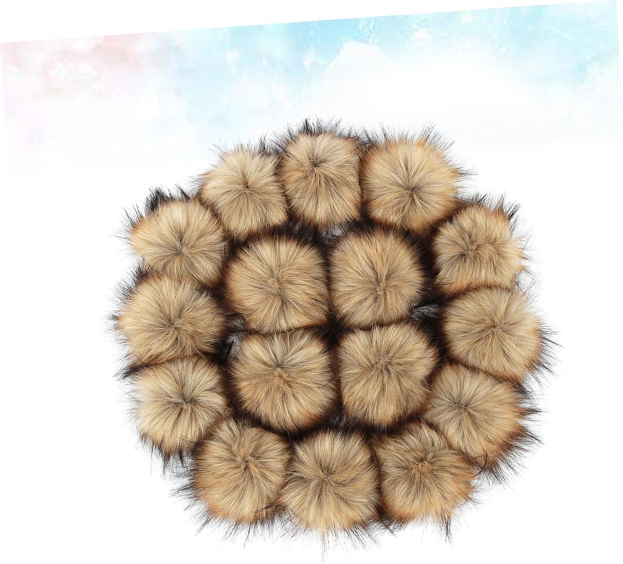 GRIRIW 20pcs Faux Fur Plush Balls for DIY Clothing and Accessories Diameter Rubber Band Style for Hats Shoes Scarves and Crafts