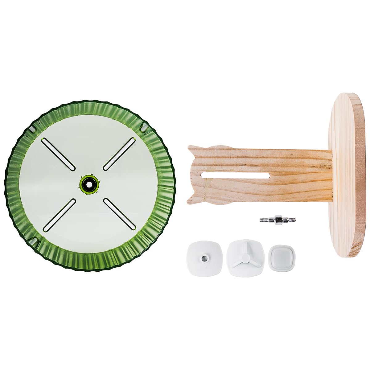 Roue pour Hamster Super silencieuse, 21 cm, avec Base en Bois réglable, Roue d'exercice à Double roulement pour Hamsters Nains syriens, gerbilles et Petits Animaux (Orange)
