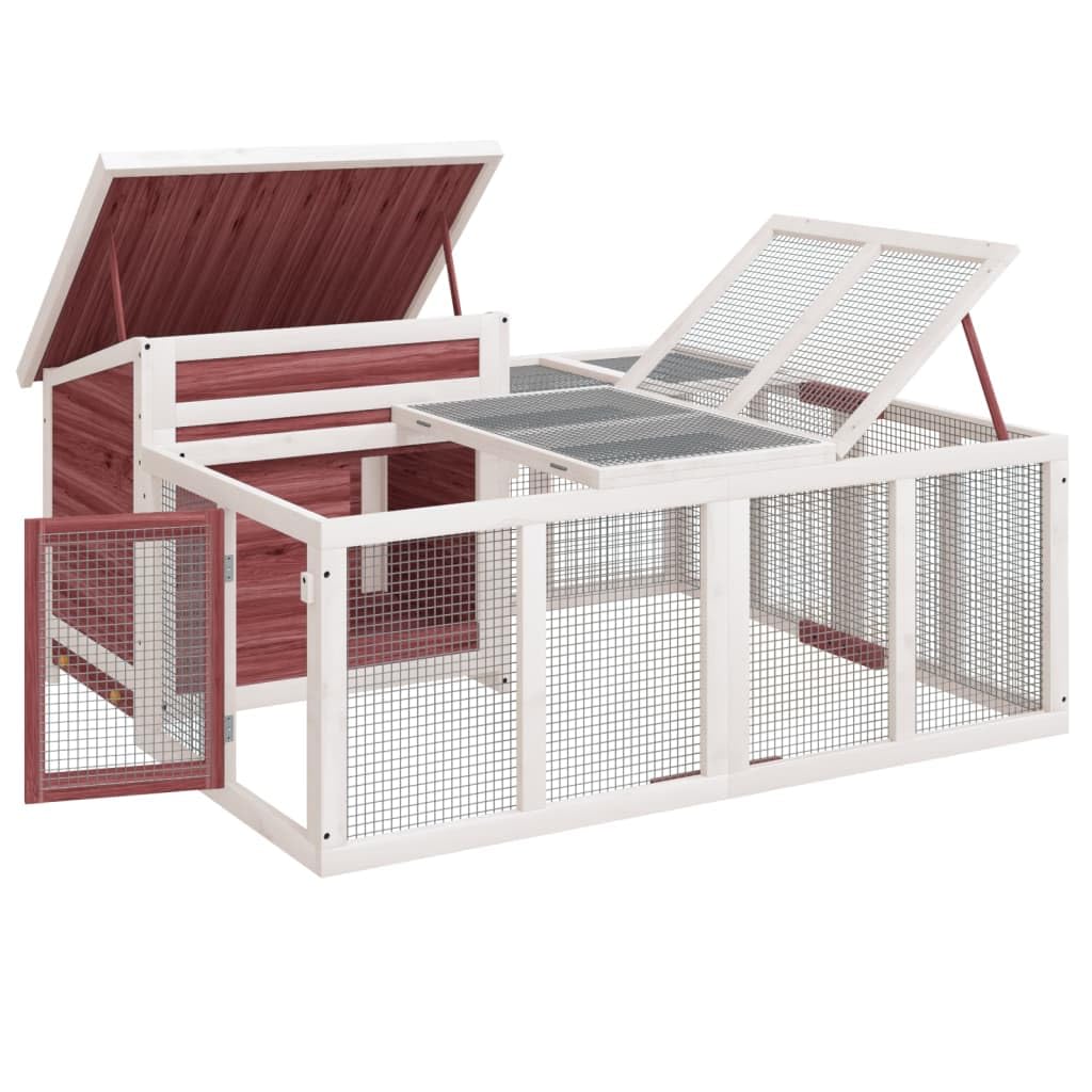 Conejera de Madera Maciza de Pino Moca 144x123x67,5 cm, Xichuzi Jaula Cobaya, Jaulas para Conejos, Jaula Hamster, Casa Conejo, Casita Conejo, Conejo