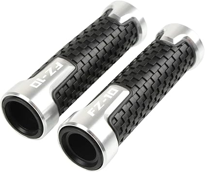 Motorcycle Handlebar 7/8" 22MM Motorcycle Handlebar Grips Handle Bar Grip End Cap Plug for FZ10 FZ-10 MT FZ 10 MT10 MT-10 2013-2021 2020 2019 Motorbike Handlebar Grip Color Silver