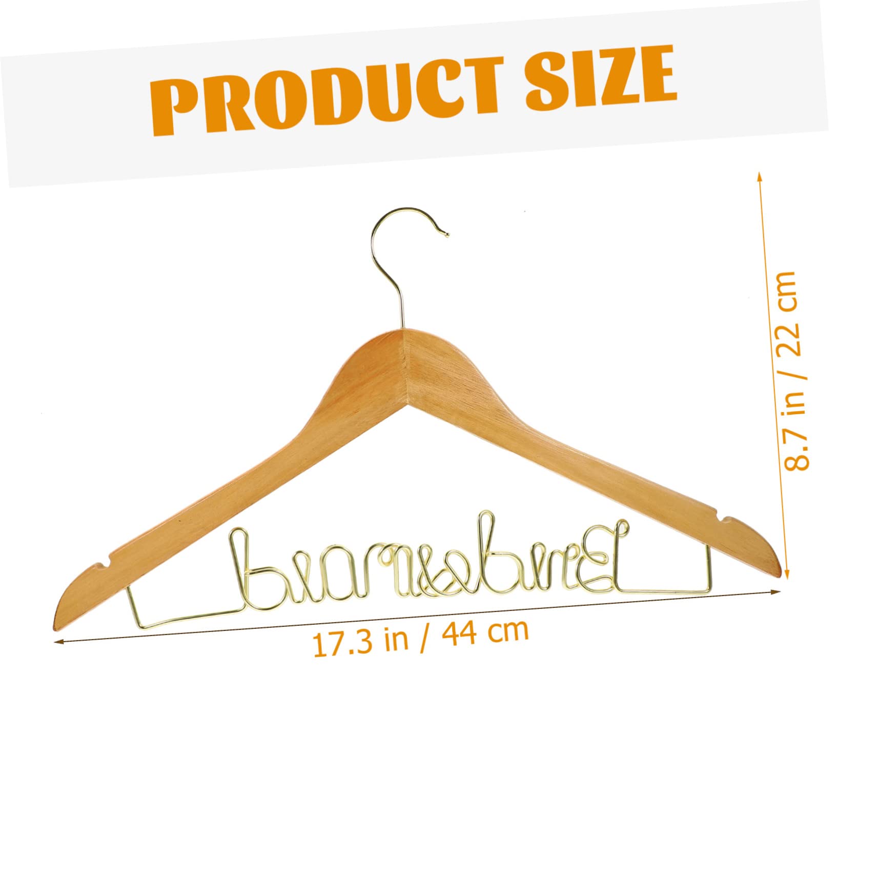 Unomor Wooden Wire Hanger Wedding Dress Hanger Anti-Skid Side Slots for Wedding Gowns for Wedding Stores