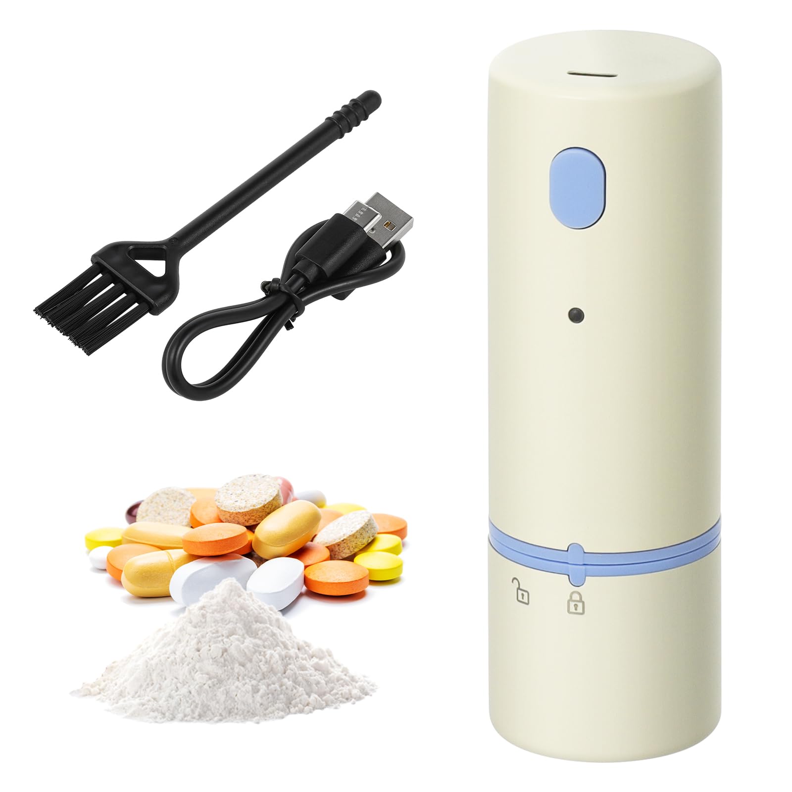 Vucchini Electric Pill Crusher Portable Tablet Grinder for Elderly Pets