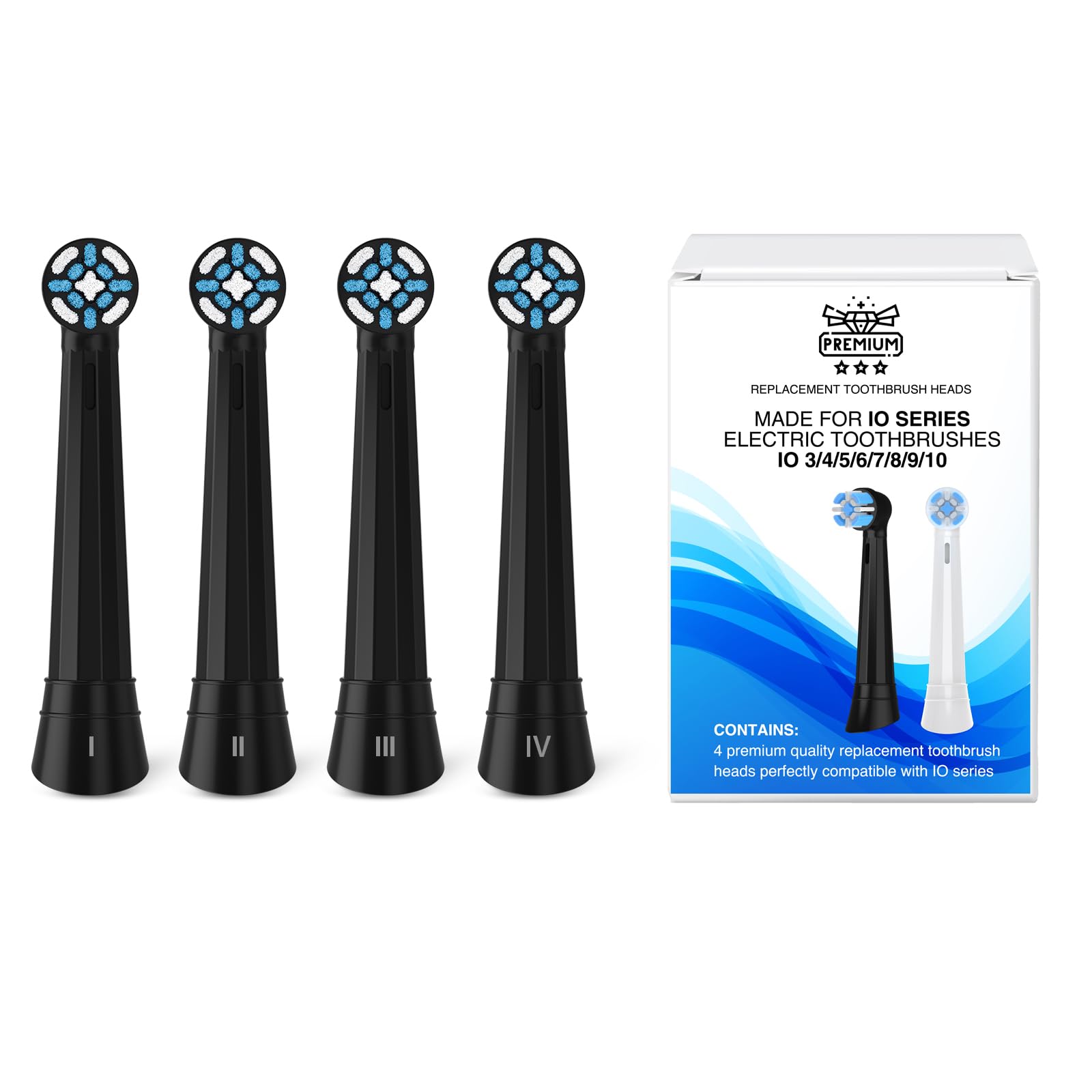 Upgraded 2025 AmuLumon 4-Pack Ultra-Soft Toothbrush Heads for Oral-B iO Series iO3 iO4 iO5 iO6 iO7 iO8 iO9