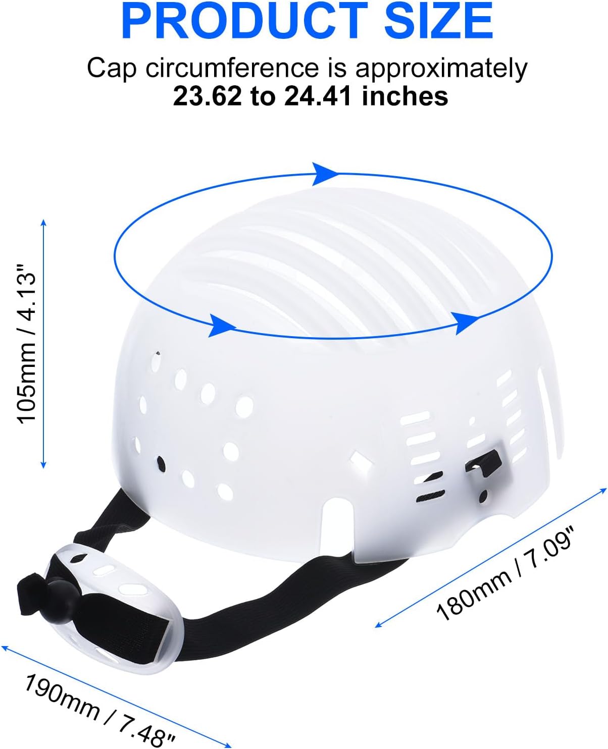 uxcell 2Pcs Bump Cap Insert, PE Lined Baseball Hard Hat Inserts, Lightweight Universal Bump Cap with Adjustable Strap for Head Protection (White)